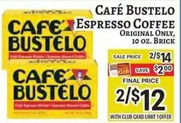 Trade Fair Supermarket Cafe Bustelo espresso coffee offer