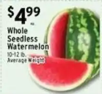 Met Foodmarkets Whole Seedless Watermelon offer