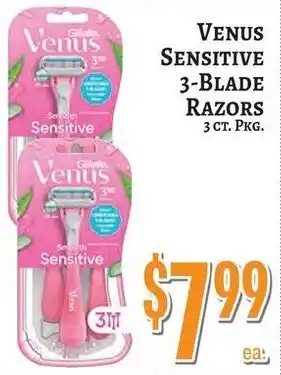 Trade Fair Supermarket Venus Sensitive 3-Blade Razors offer