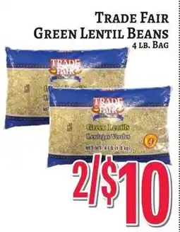 Trade Fair Supermarket Trade Park green lentil beans offer