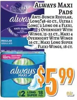 Trade Fair Supermarket Always Maxi Pads offer