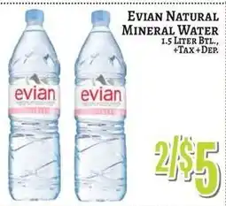 Trade Fair Supermarket Evian natural mineral water offer