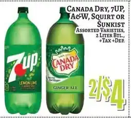 Trade Fair Supermarket Canada Dry 7up A&W Squirt or Sunkist Assorted Varieties offer