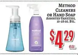 Trade Fair Supermarket Method cleaners or hand soap offer