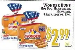 Trade Fair Supermarket Wonder buns hot dog, hamburger, hawaiian offer
