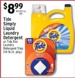 Met Foodmarkets Tide Simply Liquid Laundry Detergent or Tide Evo Laundry Detergent Tiles offer