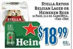 Trade Fair Supermarket Stella Artois Belgian Lager or Heineken Beer offer