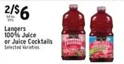 Met Foodmarkets Langers 100% Juice or Juice Cocktails offer