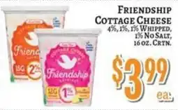 Trade Fair Supermarket Friendship cottage cheese offer