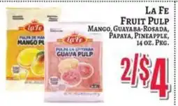 Trade Fair Supermarket La Fe fruit pulp offer
