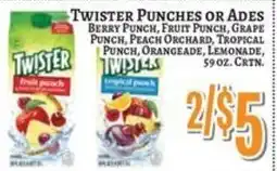 Trade Fair Supermarket Twister punches or ades offer