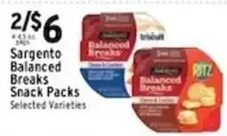Met Foodmarkets Sargento Balanced Breaks Snack Packs offer