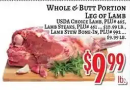 Trade Fair Supermarket Whole & Butt Portion Leg of Lamb offer