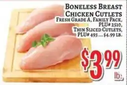 Trade Fair Supermarket Boneless Breast Chicken Cutlets offer