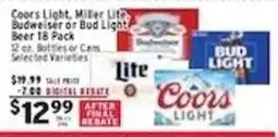 Met Foodmarkets Coors Light, Miller Lite, Budweiser or Bud Light Beer offer