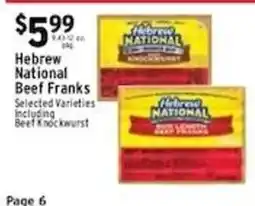 Met Foodmarkets Hebrew national beef franks offer