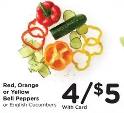Fred Meyer Red, Orange or Yellow Bell Peppers or English Cucumbers offer