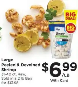 Fred Meyer Kroger large peeled & deveined shrimp offer
