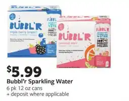 Fareway Bubbl'r Sparkling Water offer