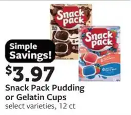 Fareway Snack Pack Pudding or Gelatin Cups offer