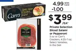 Fred Meyer Private Selection Sliced Salami or Pepperoni offer