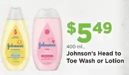 Homeland Market Johnson's Head to Toe Wash or Lotion offer