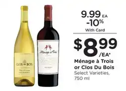 Fred Meyer Ménage à Trois or Clos Du Bois offer