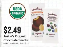 Fareway Justin's Organic Chocolate Snacks offer