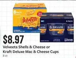 Fareway Velveeta Shells & Cheese or Kraft Deluxe Mac & Cheese Cups offer