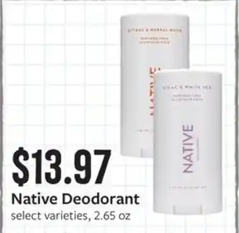Fareway Native Deodorant offer