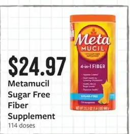 Fareway Metamucil sugar free fiber supplement offer