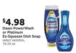 Fareway Dawn PowerWash or Platinum Ez-Squeeze Dish Soap offer