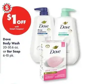 Family Dollar Dove Body Wash or Bar Soap offer