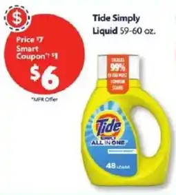 Family Dollar Tide Simply Liquid All In One offer