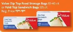 Family Dollar Value Zip Top Food Storage Bags or Fold Top Sandwich Bags offer