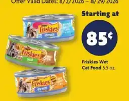 Family Dollar Friskies Wet Cat Food offer