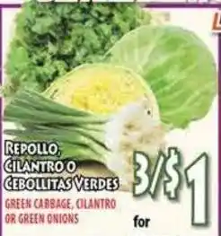 Fresco Supermarket Green Cabbage, Cilantro or Green Onions offer
