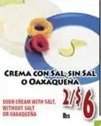 Fresco Supermarket Sour cream with salt, without salt or oaxaquena offer