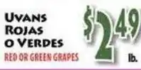 Fresco Supermarket Red or green grapes offer