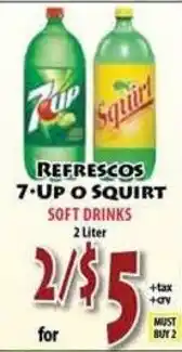 Fresco Supermarket 7-up o squirt soft drinks offer