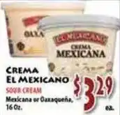 Fresco Supermarket Crema El Mexicano sour cream offer