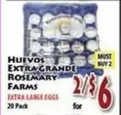 Fresco Supermarket Rosemary Farms extra large eggs offer