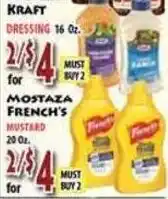 Fresco Supermarket Kraft dressing offer