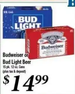Ferndale Foods Budweiser or Bud Light Beer offer