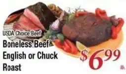 Ferndale Foods Usda choice beef boneless beef english or chuck roast offer