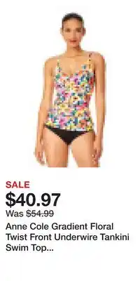 Cabela's Anne Cole Gradient Floral Twist Front Underwire Tankini Swim Top for Ladies offer