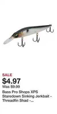 Cabela's Bass Pro Shops XPS Staredown Sinking Jerkbait - Threadfin Shad - 3-7/8 - 3/8 oz offer