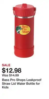 Cabela's Bass Pro Shops Leakproof Straw Lid Water Bottle for Kids offer