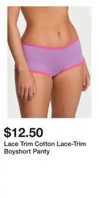 Victoria's Secret Lace Trim Cotton Lace-Trim Boyshort Panty offer