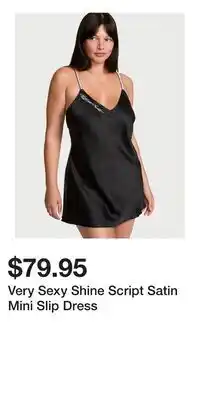 Victoria's Secret Very Sexy Shine Script Satin Mini Slip Dress offer